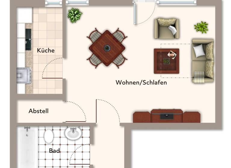 Studio zur Miete 625 € 1 Zimmer 50,9 m² Bruchhausen Ettlingen / Bruchhausen 76275