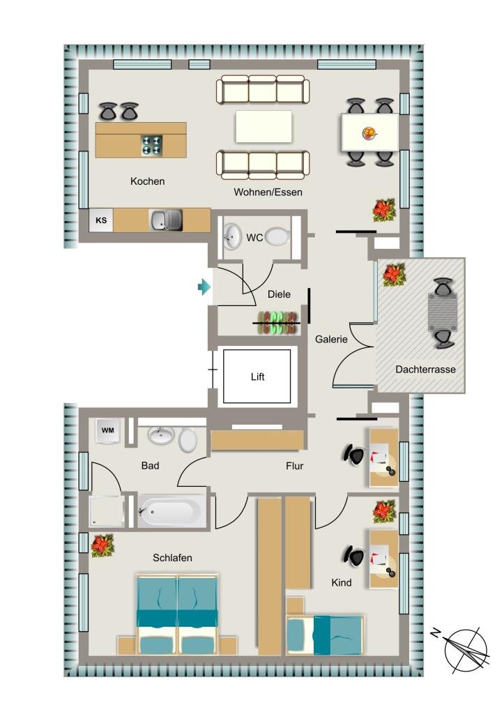 Wohnung zur Miete 1.432 € 3,5 Zimmer 98,1 m²<br/>Wohnfläche 5.<br/>Geschoss 01.02.2025<br/>Verfügbarkeit Mindener Straße 50 Oberbilk Düsseldorf 40227