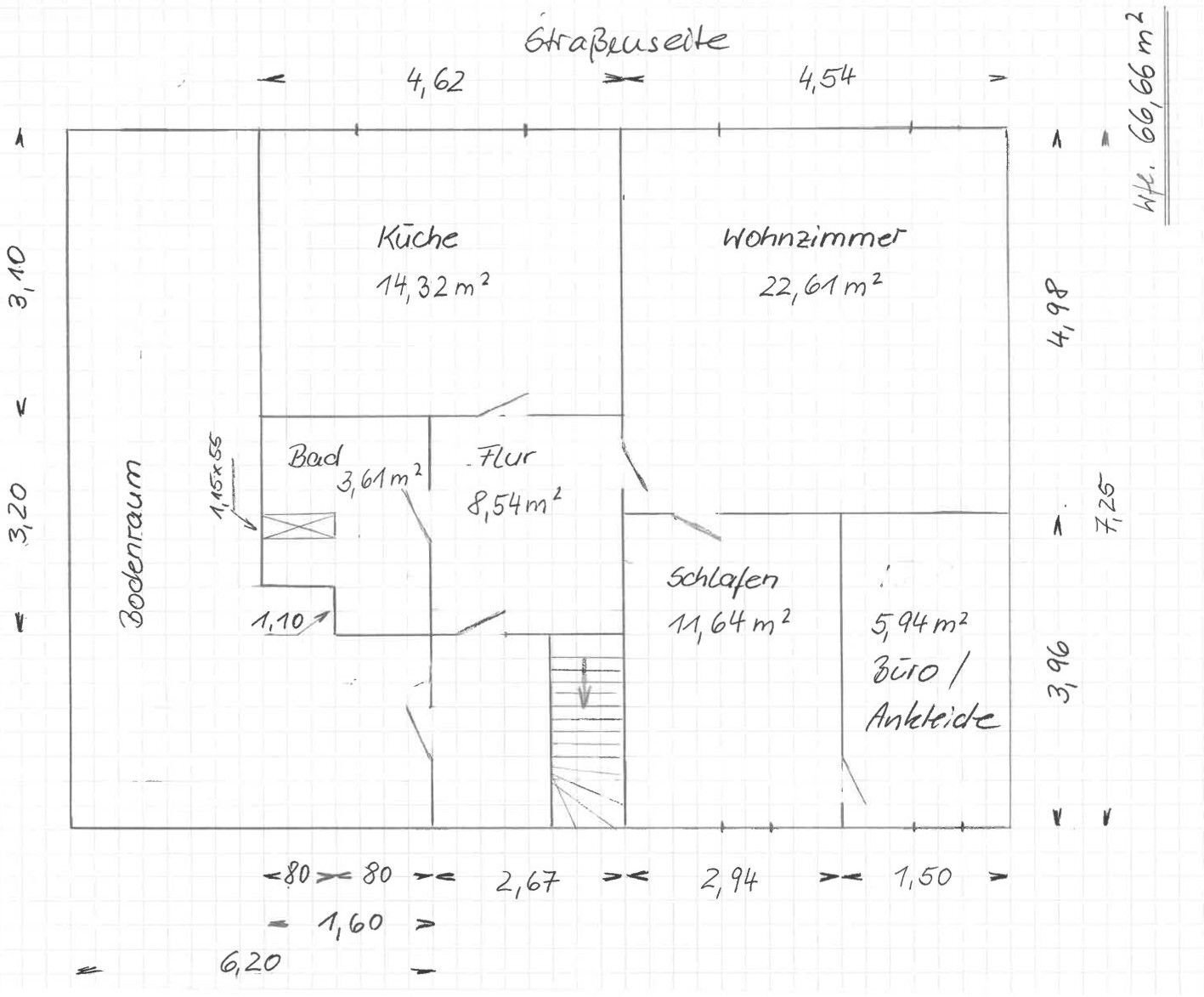 Wohnung zur Miete 290 € 3 Zimmer 66 m²<br/>Wohnfläche Bitterfeld Bitterfeld-Wolfen 06749