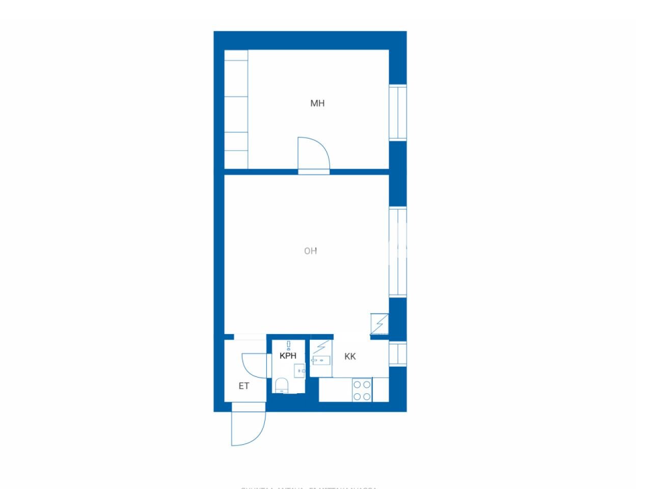 Studio zum Kauf 98.000 € 2 Zimmer 40 m²<br/>Wohnfläche 3.<br/>Geschoss Kielotie 52 Vantaa 01300