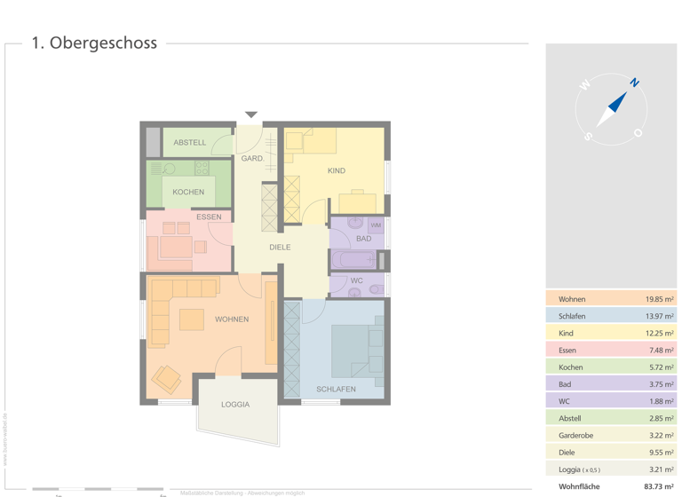 Wohnung zum Kauf 178.000 € 3,5 Zimmer 83,7 m² 2. Geschoss Vogt 88267