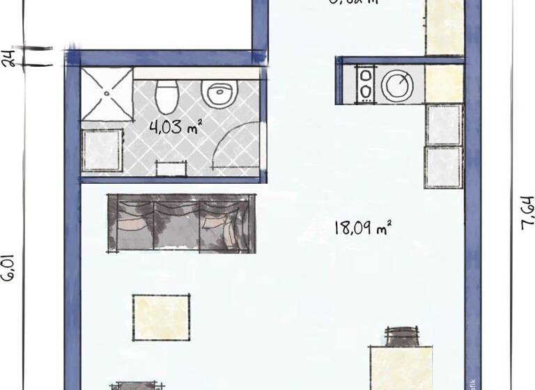 Studio zur Miete - Erstbezug 530 € 1 Zimmer 39,2 m² frei ab 01.05.2026 Schwangasse 6 Ilmenau 98693