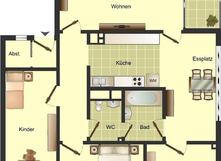 Wohnung zur Miete 979 € 4 Zimmer 88 m² 3. Geschoss frei ab 01.05.2026 Friedenauer Straße 9 Monheim 40789