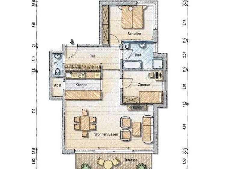Wohnung zur Miete 1.400 € 3,5 Zimmer 103 m² EG frei ab sofort Langenargen 88085