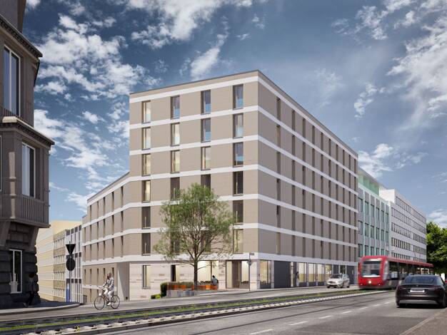 Studio zur Miete - Erstbezug 676 € 1 Zimmer 23,7 m² 2. Geschoss frei ab sofort Marienvorstadt Nürnberg 90402
