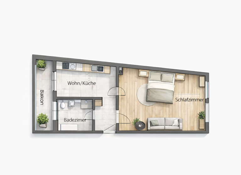 Wohnung zur Miete 700 € 1,5 Zimmer 60 m² frei ab 01.05.2026 Behringstraße 11 Rauental Koblenz 56073