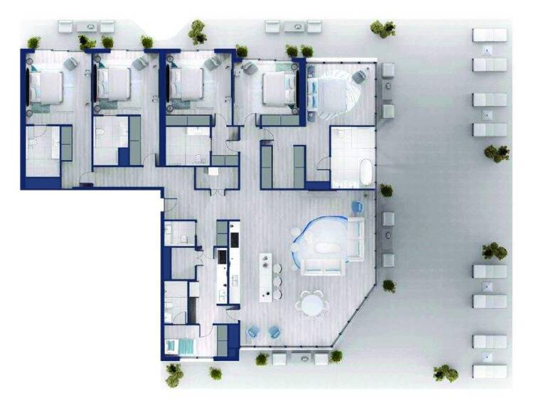 Wohnung zum Kauf - Erstbezug provisionsfrei 3.943.857 € 6 Zimmer 559,3 m² Al Marjan Island Boulevard 1 Ras Al-Khaimah