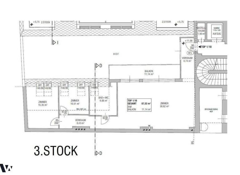 Wohnung zum Kauf 699.000 € 3 Zimmer 87,5 m² 3. Geschoss Wien 1030