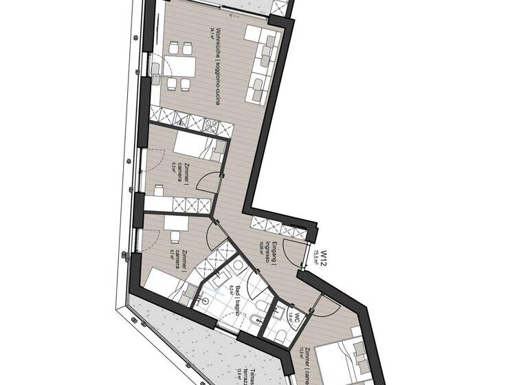 Wohnung zum Kauf 684.000 € 4 Zimmer 73,6 m² 1. Geschoss frei ab sofort Vittorio Veneto Straße 43 Brixen 39042