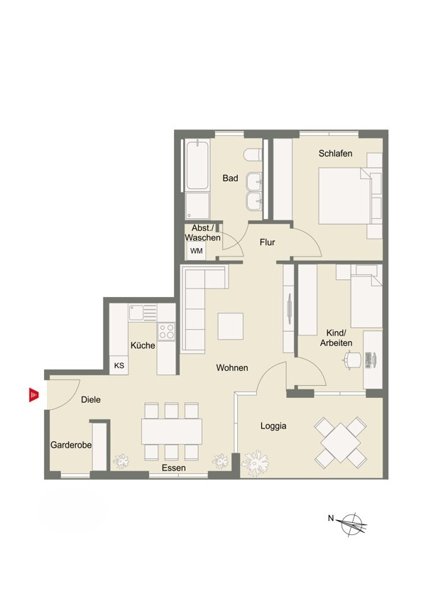 Wohnung zum Kauf 473.500 € 3 Zimmer 83 m²<br/>Wohnfläche 1.<br/>Geschoss Rheinstr. 96 Mühlburg - Alt-Mühlburg Karlsruhe 76185