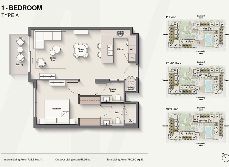 Wohnung zum Kauf 279.793 € 2 Zimmer 72,5 m² Dubai