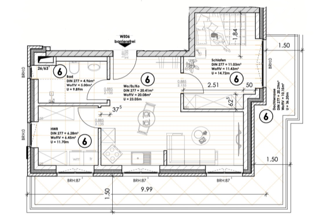 Wohnung zum Kauf provisionsfrei 194.500 € 2 Zimmer 53,1 m²<br/>Wohnfläche Hilgenholtstraße 12 Weener Weener 26826