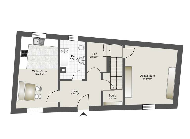 Reihenmittelhaus zum Kauf 118.000 € 5 Zimmer 132 m² 143 m² Grundstück Goßmannsdorf Ochsenfurt 97199