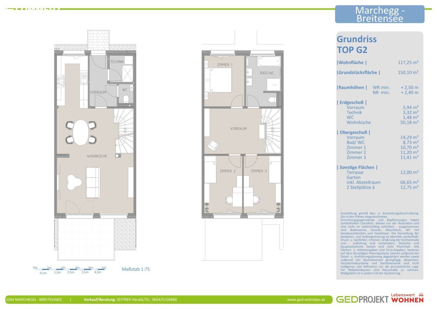 Reihenmittelhaus zur Miete 1.140 € 4 Zimmer 117,3 m²<br/>Wohnfläche 150,1 m²<br/>Grundstück Breitensee 2294