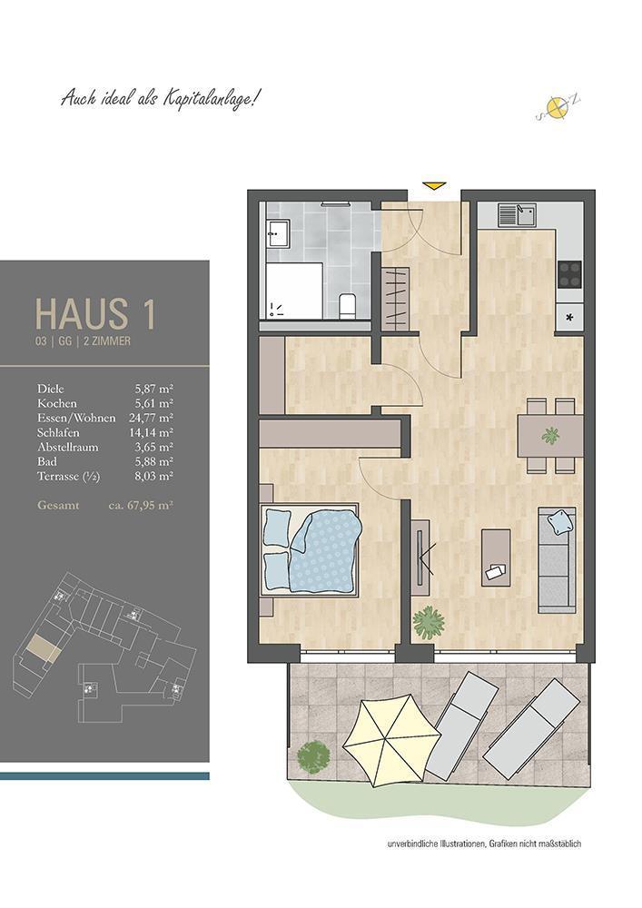 Wohnung zum Kauf 422.400 € 2 Zimmer 68 m²<br/>Wohnfläche Waldenbuch 71111