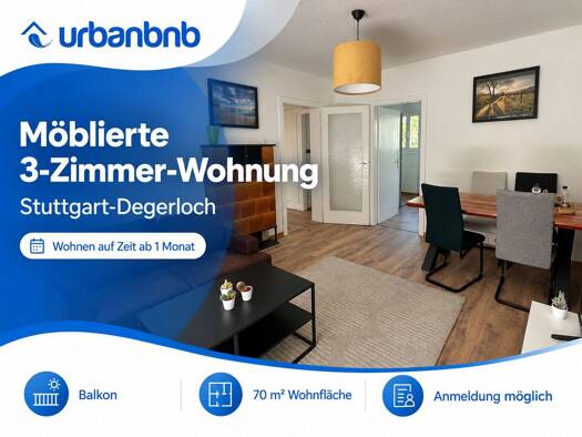 Wohnung zur Miete auf Zeit 1.720 € 3 Zimmer 70 m² frei ab 31.10.2026 Schöttlestraße Degerloch Stuttgart 70597