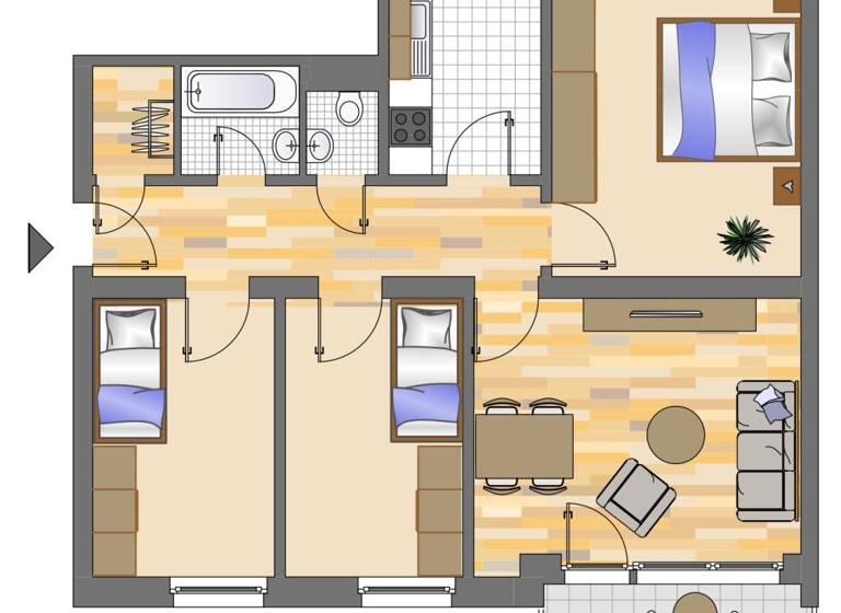 Wohnung zur Miete 589 € 4 Zimmer 75 m² 3. Geschoss frei ab 17.04.2026 Stormstraße 23 Geisweid Siegen 57078