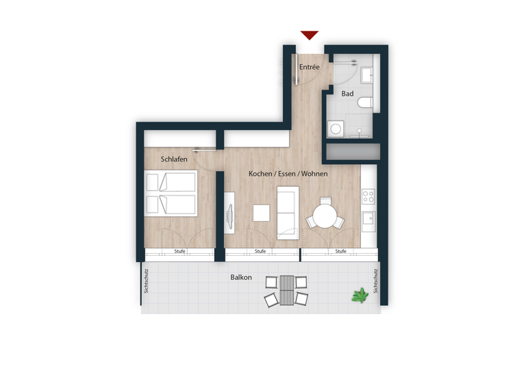 Wohnung zum Kauf - Neubau 467.622 € 2 Zimmer 56,3 m²<br/>Wohnfläche 5.<br/>Geschoss 30.09.2030<br/>Verfügbarkeit Seeleinsbühl Nürnberg 90431