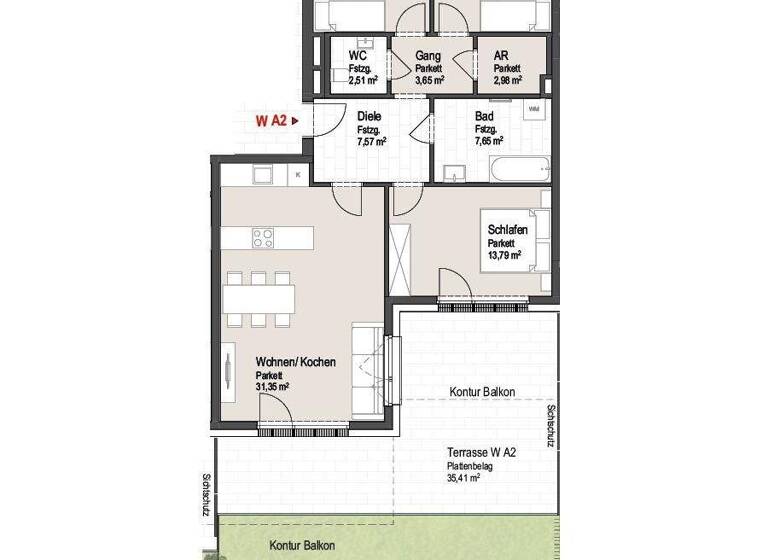 Wohnung zum Kauf provisionsfrei 571.071 € 4 Zimmer 89,7 m² Piesendorf-Fürth 5721