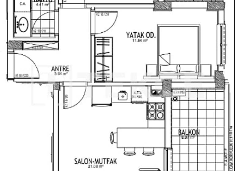 Studio zum Kauf 95.000 € 2 Zimmer 50 m² EG Antalya 07112