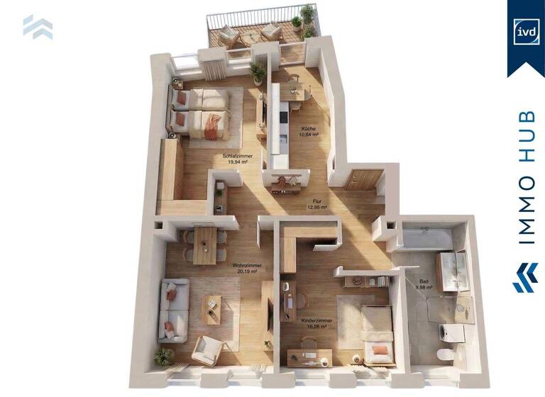 Wohnung zum Kauf 419.000 € 3 Zimmer 93 m² 2. Geschoss Zentrum-Südost Leipzig 04103