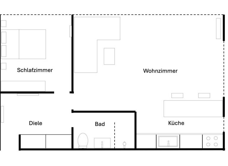 Wohnung zur Miete 1.345 € 2 Zimmer 66 m²<br/>Wohnfläche Barmbek-Süd Hamburg / Barmbek-Süd 22083