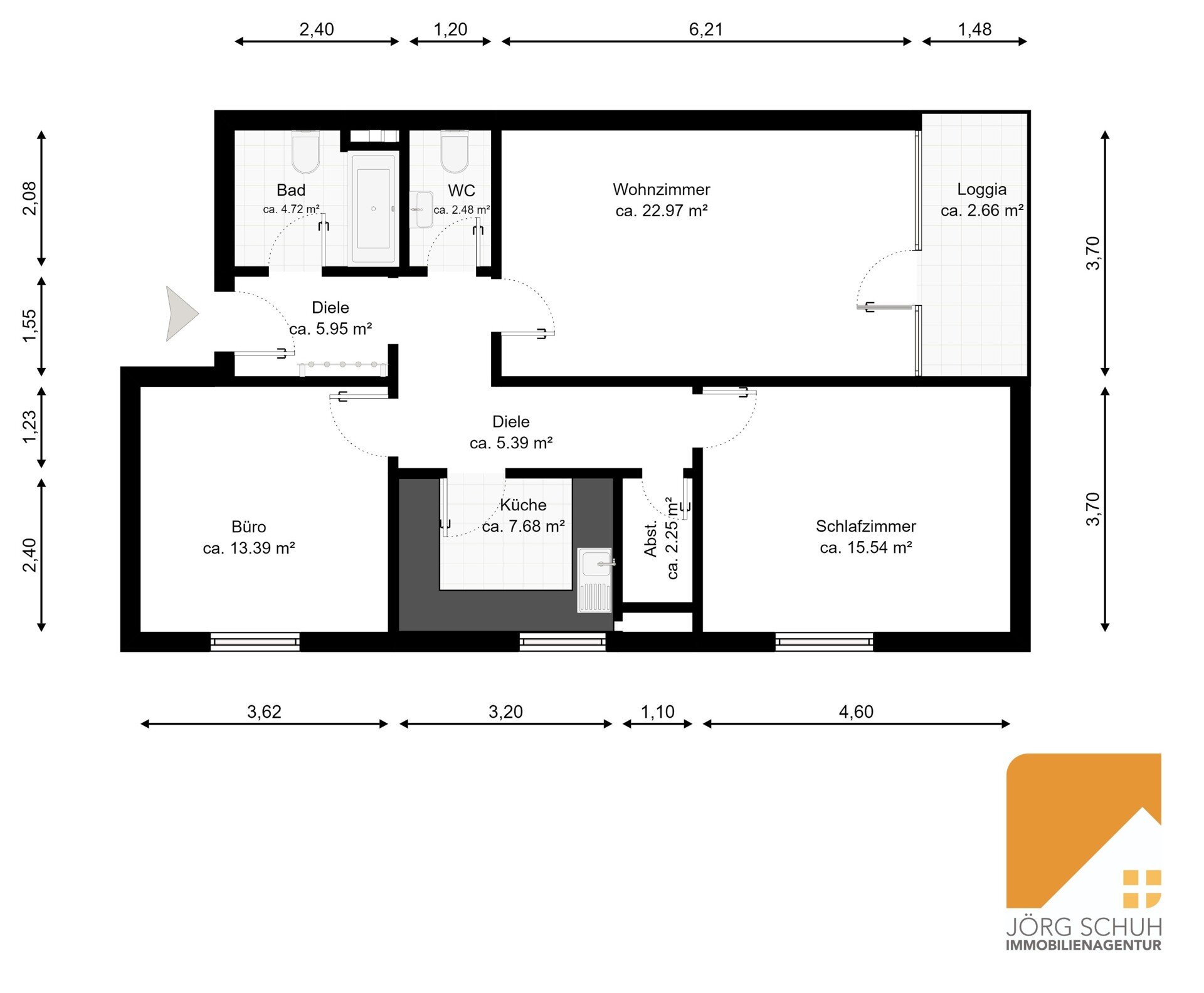 Wohnung zum Kauf 249.000 € 3 Zimmer 84 m²<br/>Wohnfläche 7.<br/>Geschoss Auerberg Bonn 53117