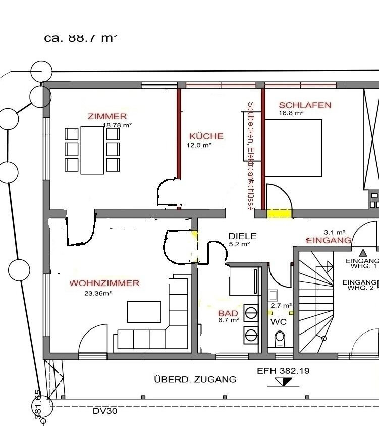 Wohnung zur Miete 895 € 89 m²<br/>Wohnfläche EG<br/>Geschoss ab sofort<br/>Verfügbarkeit Dußlingen 72144