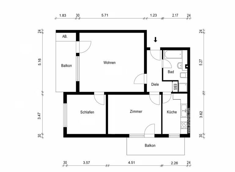 Wohnung zum Kauf 283.000 € 3 Zimmer 81 m² frei ab sofort Bad Wörishofen 86825