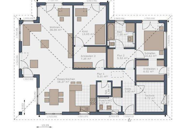 Bungalow zum Kauf provisionsfrei 663.448 € 4 Zimmer 130 m² 600 m² Grundstück Diesdorf Magdeburg 39110