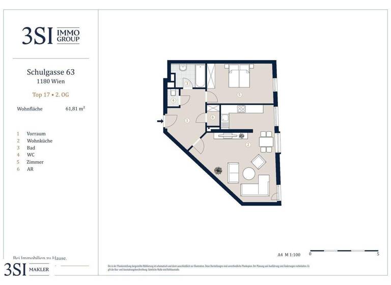 Wohnung zum Kauf 270.792 € 2 Zimmer 61,8 m² 2. Geschoss Schulgasse 63 Wien 1180