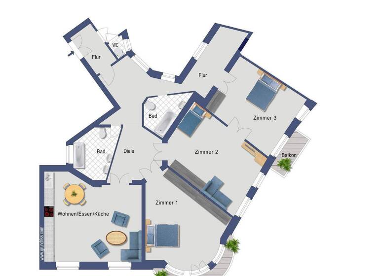 Wohnung zur Miete 1.699 € 4 Zimmer 146,6 m² 2. Geschoss Robert-Koch-Straße 9 Strehlen Dresden 01219