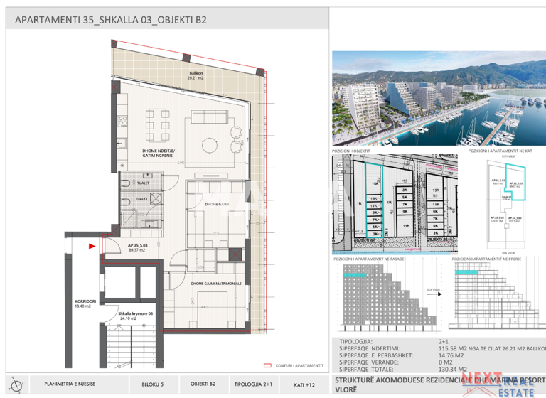 Studio zum Kauf 521.360 € 3 Zimmer 115,6 m² 12. Geschoss Lungomare Vlora 9402
