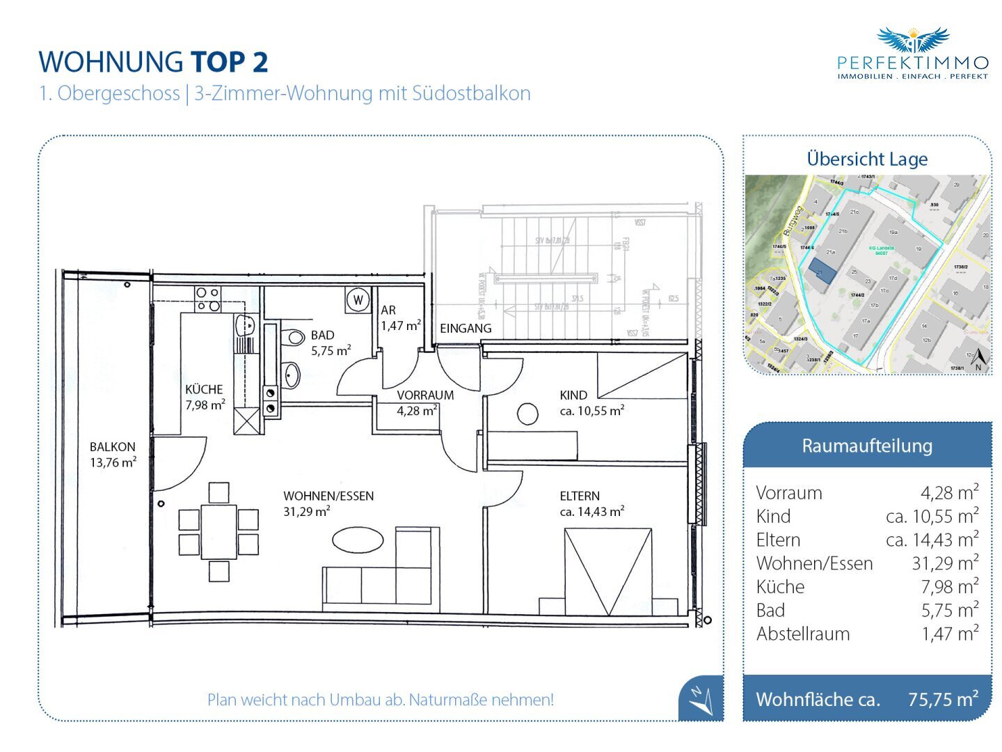 Wohnung zum Kauf 350.000 € 3 Zimmer 75,8 m²<br/>Wohnfläche 1.<br/>Geschoss Landeck 6500