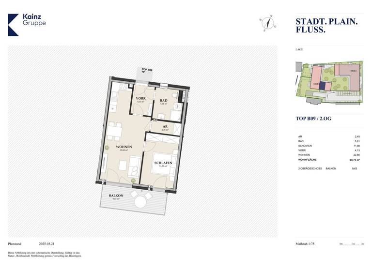 Wohnung zum Kauf - Erstbezug 390.000 € 2 Zimmer 46,7 m² 2. Geschoss Salzburg 5020