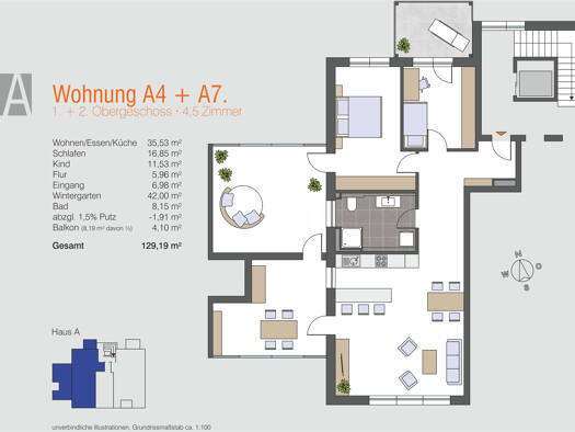 Wohnung zur Miete 1.950 € 5,5 Zimmer 129,2 m² 1. Geschoss frei ab 01.06.2026 Litzelstetter Str. 43a Wollmatingen Konstanz 78467