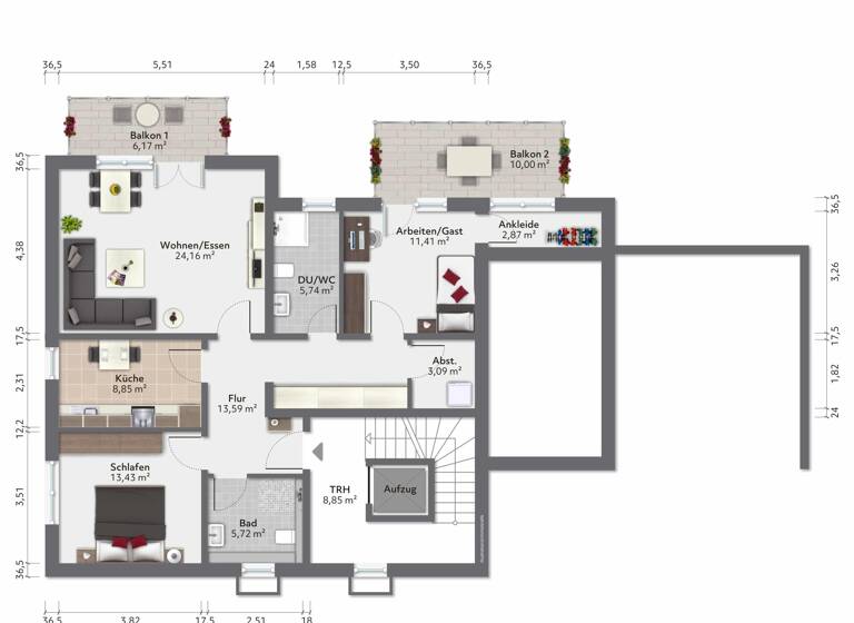 Wohnung zum Kauf provisionsfrei 359.000 € 3 Zimmer 94 m²<br/>Wohnfläche Niederberg Koblenz 56077