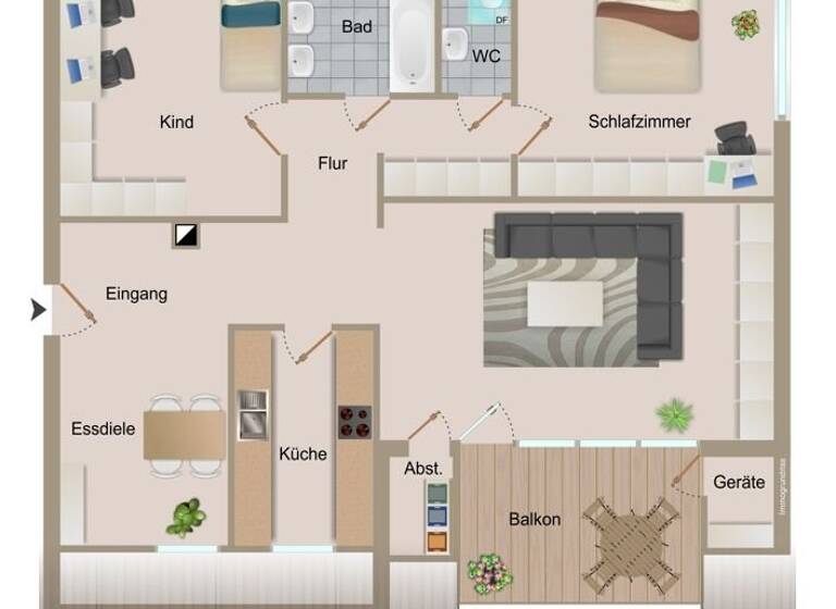 Wohnung zum Kauf 169.000 € 3,5 Zimmer 98,7 m²<br/>Wohnfläche EG<br/>Geschoss Stadtgebiet St. Georgen im Schwarzwald 78112