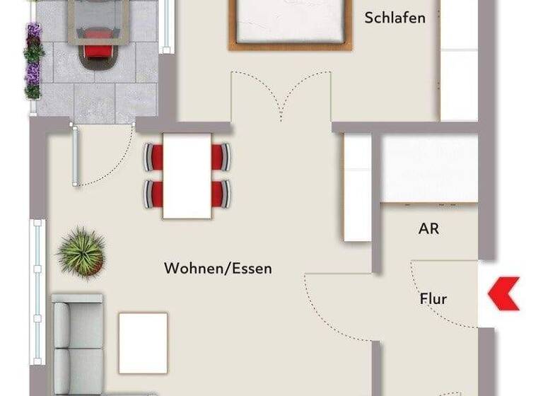 Wohnung zur Miete 760 € 2 Zimmer 55,9 m² 3. Geschoss Hummelstein Nürnberg 90461