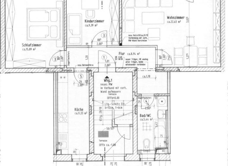 Wohnung zur Miete 390 € 3 Zimmer 71,2 m² EG Am Gartenhof 3 Bernsdorf Chemnitz 09126