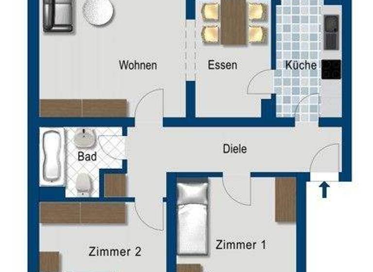 Wohnung zur Miete 855 € 3 Zimmer 77 m² 1. Geschoss frei ab 21.06.2026 Montanusstr. 20 Leichlingen 42799