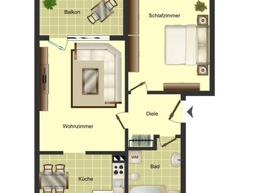 Wohnung zur Miete 419 € 2 Zimmer 52 m² 1. Geschoss frei ab 15.10.2026 Buchfinkenstraße 14 Weddinghofen Bergkamen 59192