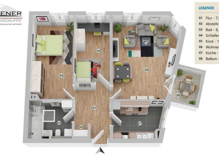 Wohnung zur Miete 833 € 3 Zimmer 79 m² frei ab 01.07.2026 Wilhelmshagen Berlin 12589