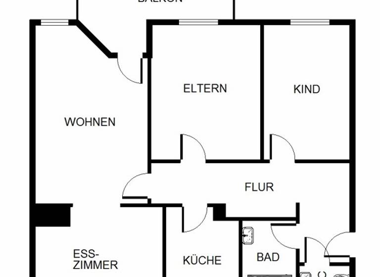 Wohnung zur Miete 736 € 3,5 Zimmer 81,7 m² 1. Geschoss frei ab 16.04.2026 Vornholzstraße 9 Haidenhof-Nord Passau 94036