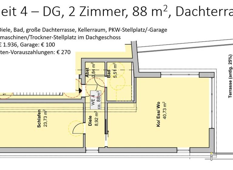 Penthouse zur Miete - Erstbezug 1.936 € 2 Zimmer 88 m² 2. Geschoss frei ab 01.07.2026 Erkerstrasse 23 Ensen Köln Porz Ensen 51149