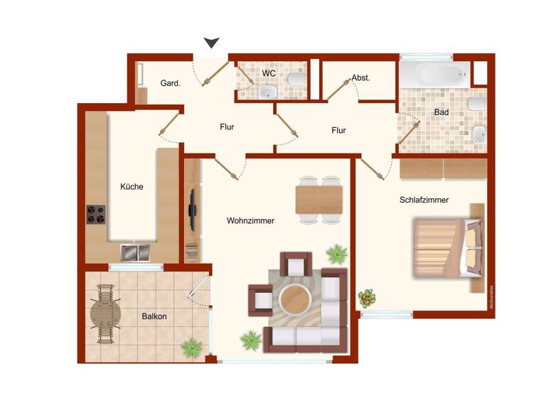 Wohnung zur Miete 570 € 2 Zimmer 67 m² Coburg 96450