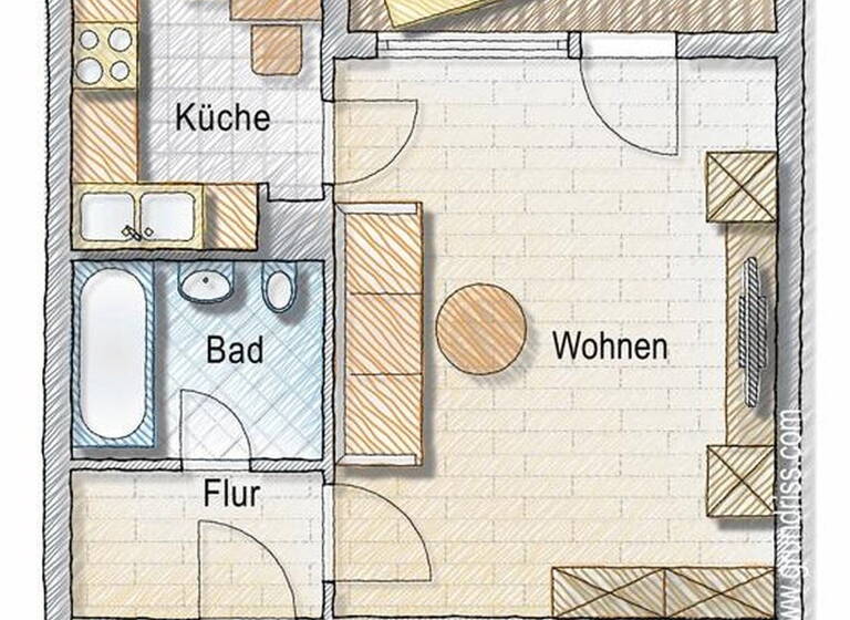 Studio zur Miete 440 € 1 Zimmer 43 m² 4. Geschoss Hohenzollernring 23 City Bayreuth 95444