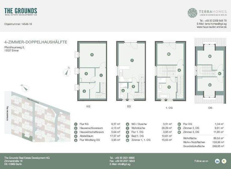 Doppelhaushälfte zur Miete - Erstbezug 1.950 € 4 Zimmer 125 m² 251 m² Grundstück frei ab 01.07.2026 Hohenbinde Erkner 15537