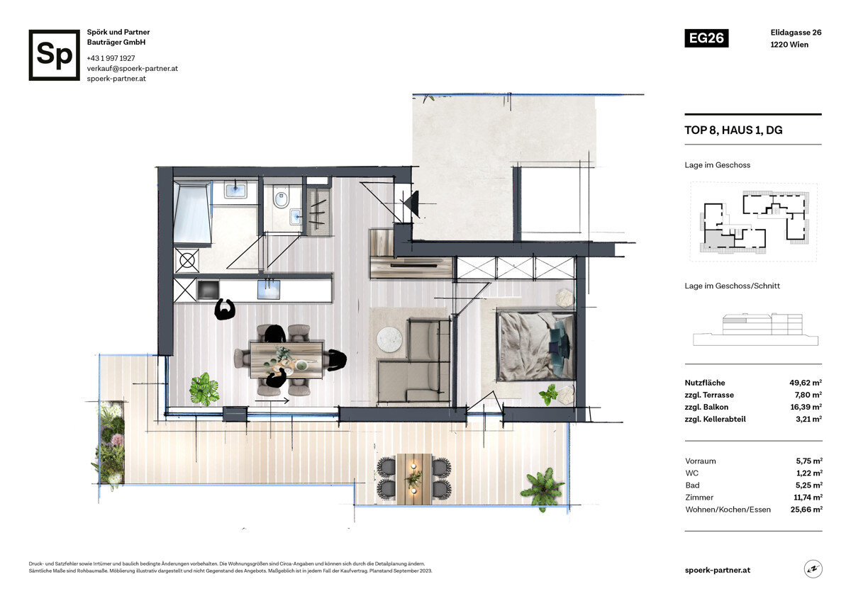 Wohnung zum Kauf 429.000 € 2 Zimmer 49,6 m²<br/>Wohnfläche 2.<br/>Geschoss Elidagasse 26 Wien 1220