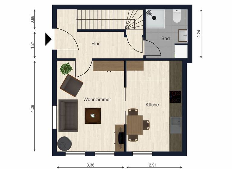 Maisonette zum Kauf 237.500 € 3 Zimmer 73 m²<br/>Wohnfläche Norden Norden 26506